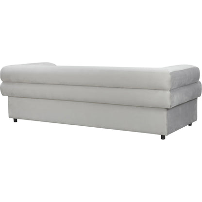 Elsa Velvet Sofa by TOV Furniture in cream. Made from velvet, wood in a modern style.