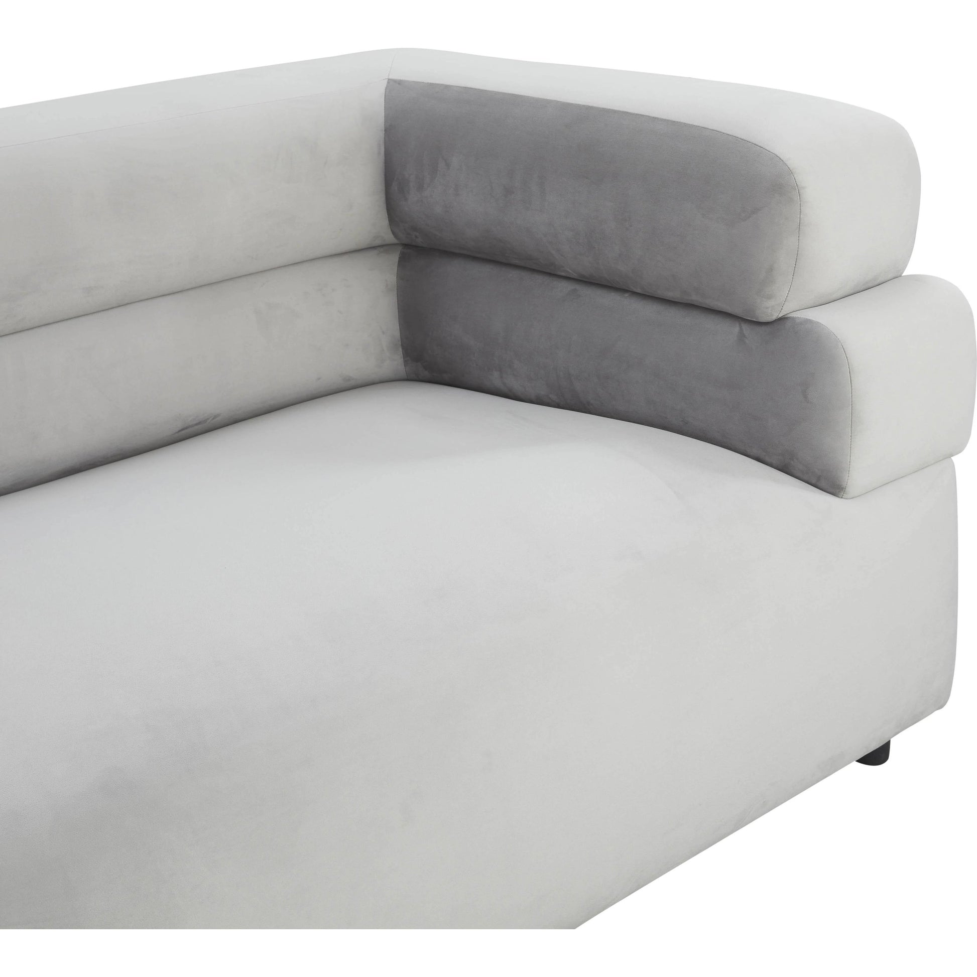 Elsa Velvet Sofa by TOV Furniture in cream. Made from velvet, wood in a modern style.