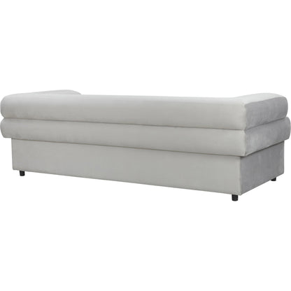 Elsa Velvet Sofa by TOV Furniture in cream. Made from velvet, wood in a modern style.