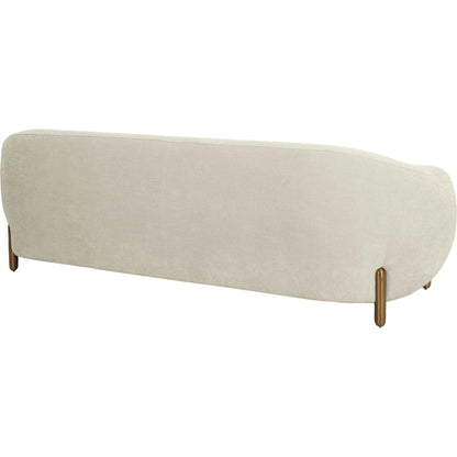 Lina Chenille Textured Sofa by TOV Furniture in cream. Made from chenille, stainless steel, wood in a modern style.