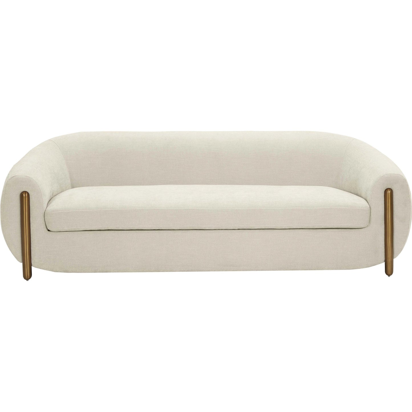 002 SI-2107443 | Additional Silo | Lina Chenille Textured Sofa by TOV Furniture in cream. Made from chenille, stainless steel, wood in a modern style.