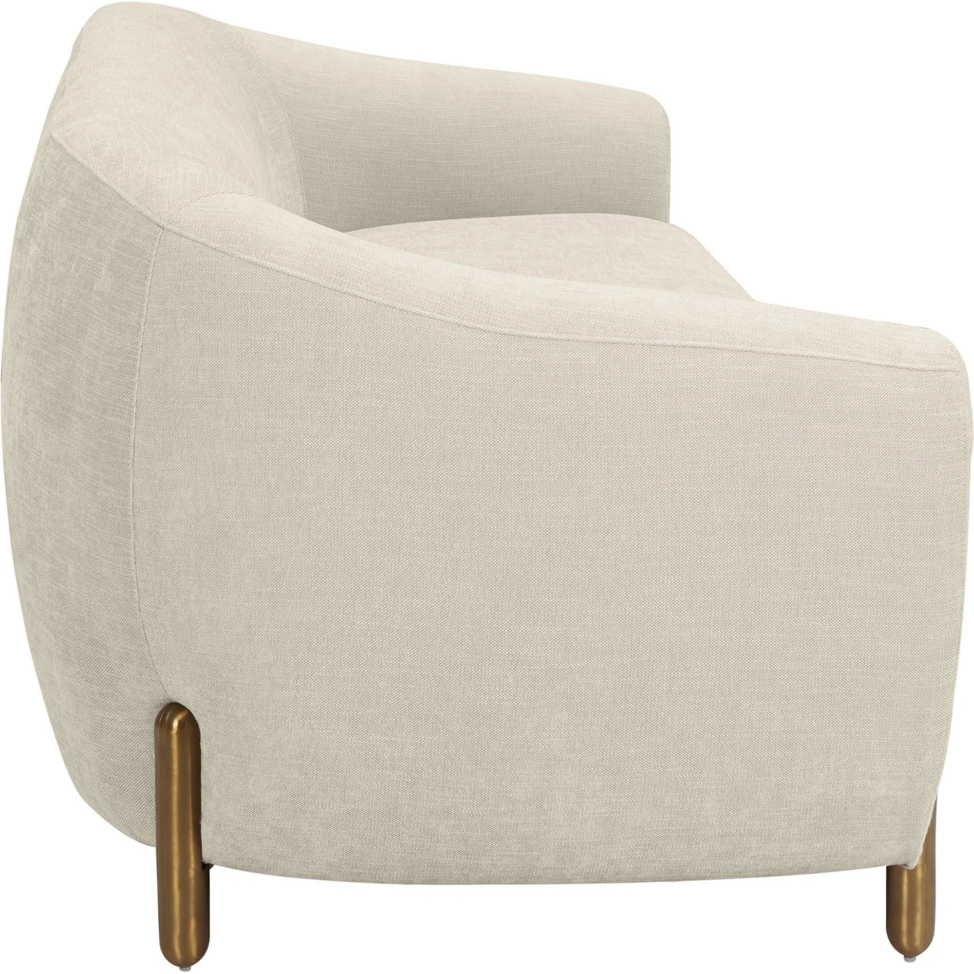 Lina Chenille Textured Sofa by TOV Furniture in cream. Made from chenille, stainless steel, wood in a modern style.