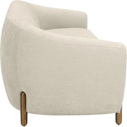 Lina Chenille Textured Sofa by TOV Furniture in cream. Made from chenille, stainless steel, wood in a modern style.