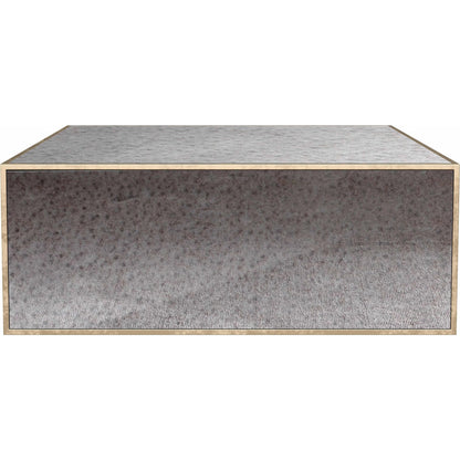 Lana Mirrored Coffee Table by TOV Furniture in antique mirror. Made from glass, iron, mdf in a modern style.