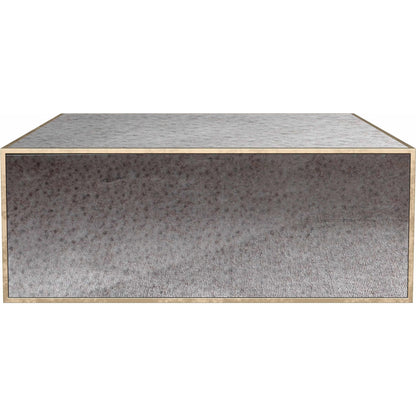 Lana Mirrored Coffee Table by TOV Furniture in antique mirror. Made from glass, iron, mdf in a modern style.
