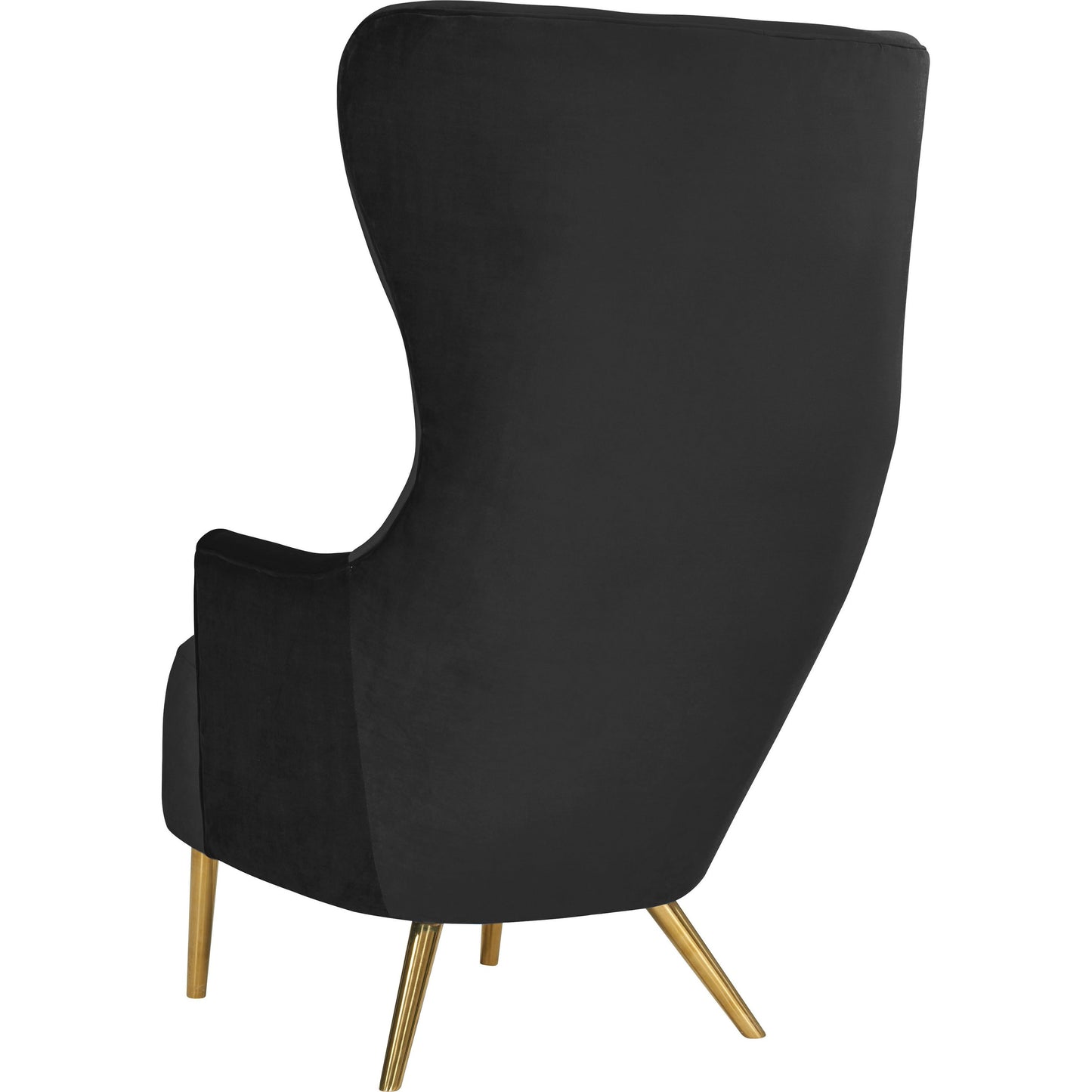 003 SI-1787178 | Additional Silo | Julia Velvet Wingback Chair by TOV Furniture in black. Made from velvet, plywood, stainless steel in a transitional style.