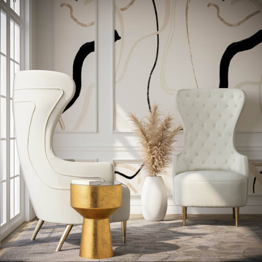 Jezebel Velvet Wingback Chair by TOV Furniture. Made from velvet, pine, plywood in a transitional style.