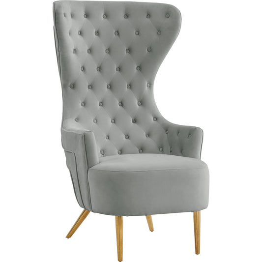 Jezebel Velvet Wingback Chair by TOV Furniture. Made from velvet, pine, plywood in a transitional style.