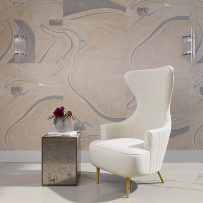 Julia Velvet Channel Tufted Wingback Chair by TOV Furniture. Made from velvet, wood in a modern style.