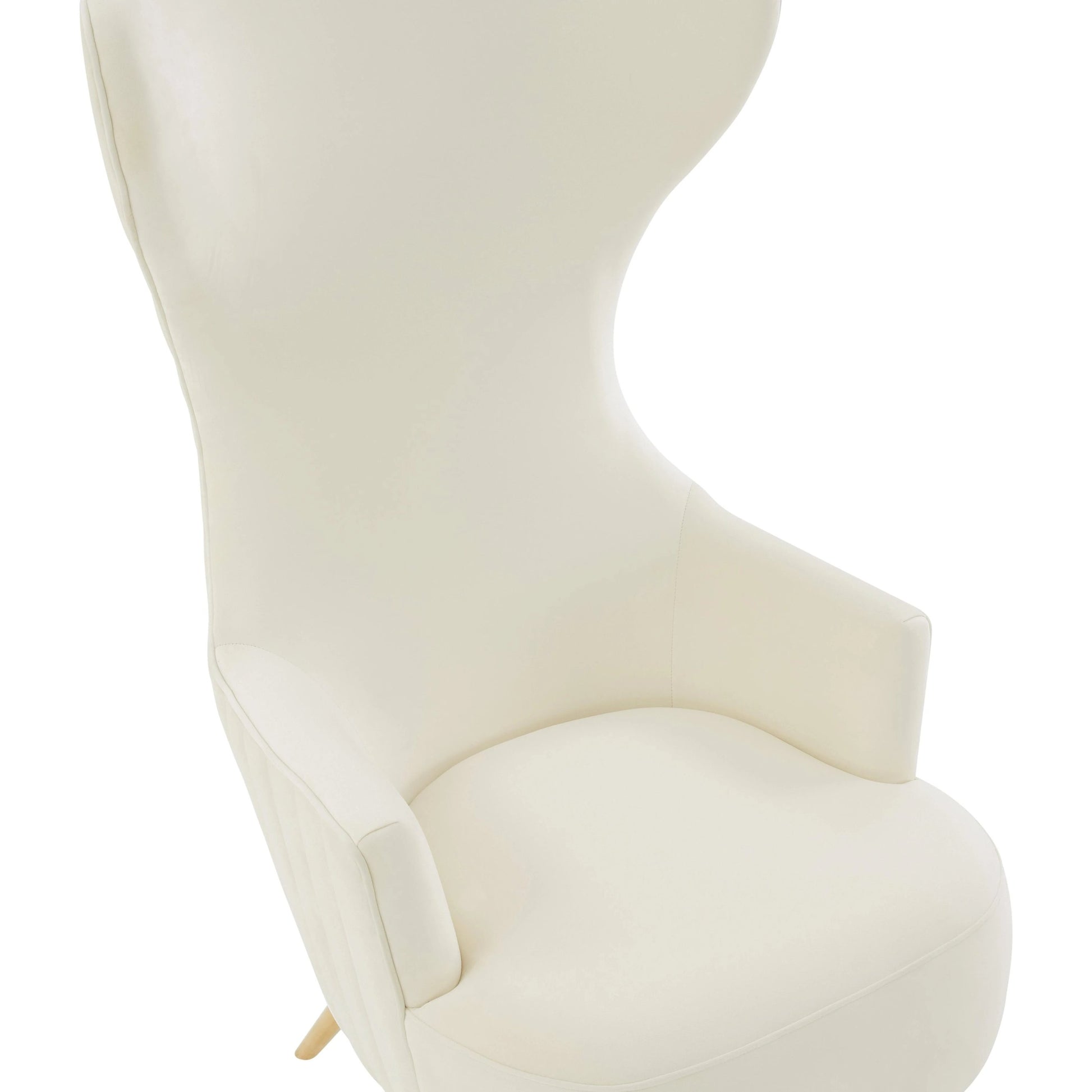 Julia Velvet Channel Tufted Wingback Chair by TOV Furniture. Made from velvet, wood in a modern style.