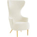 Julia Velvet Channel Tufted Wingback Chair by TOV Furniture. Made from velvet, wood in a modern style.