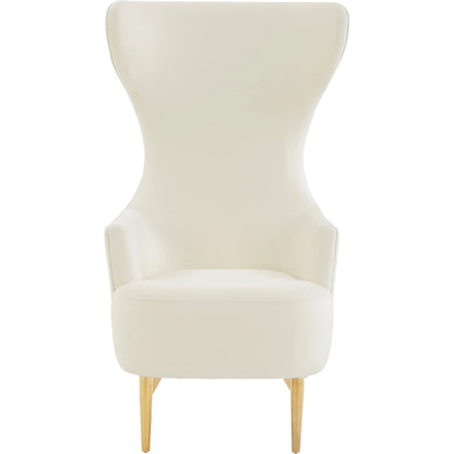 Julia Velvet Channel Tufted Wingback Chair by TOV Furniture. Made from velvet, wood in a modern style.