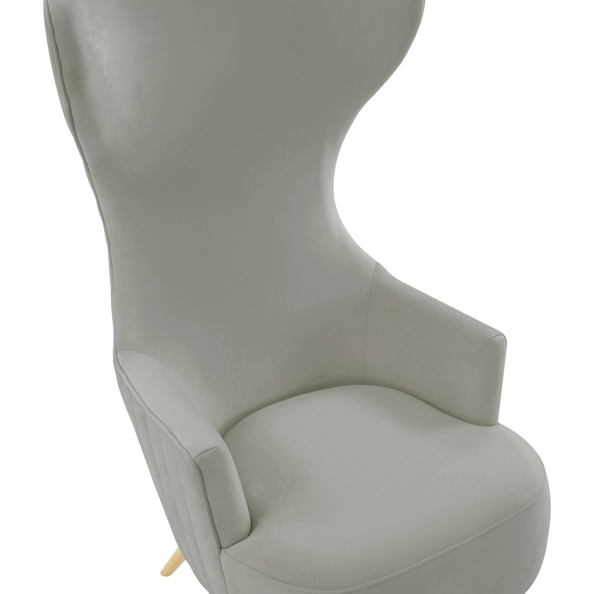 Julia Velvet Channel Tufted Wingback Chair by TOV Furniture. Made from velvet, wood in a modern style.