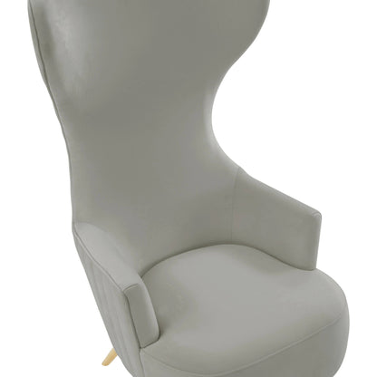 Julia Velvet Channel Tufted Wingback Chair by TOV Furniture. Made from velvet, wood in a modern style.