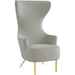Julia Velvet Channel Tufted Wingback Chair by TOV Furniture. Made from velvet, wood in a modern style.