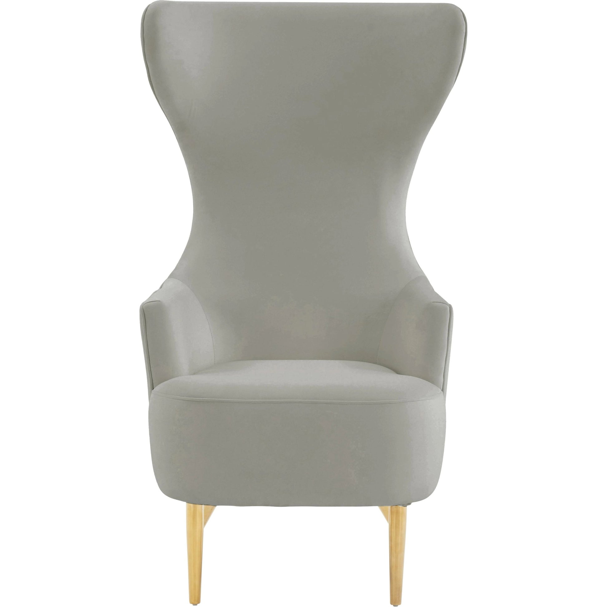 Julia Velvet Channel Tufted Wingback Chair by TOV Furniture. Made from velvet, wood in a modern style.
