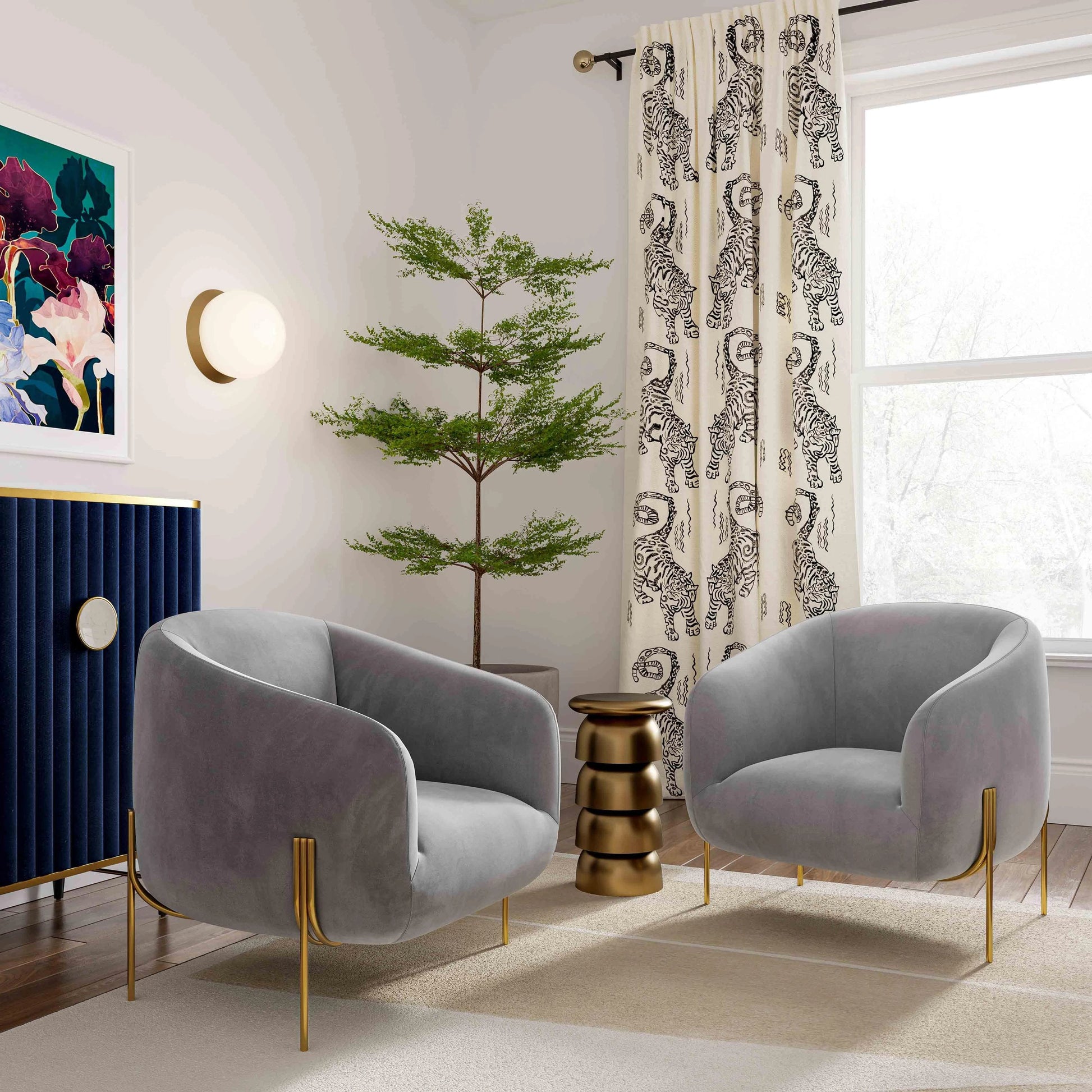 Kandra Velvet Accent Chair by TOV Furniture. Made from iron, velvet, wood in a modern style.