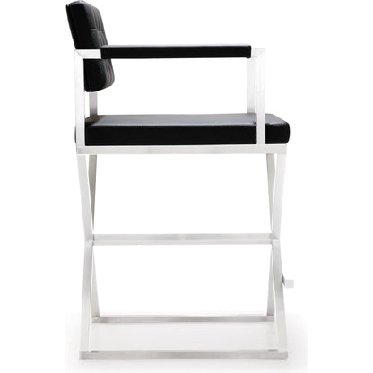 Director Counter Stool by TOV Furniture. Made from stainless steel, eco leather in a modern style.