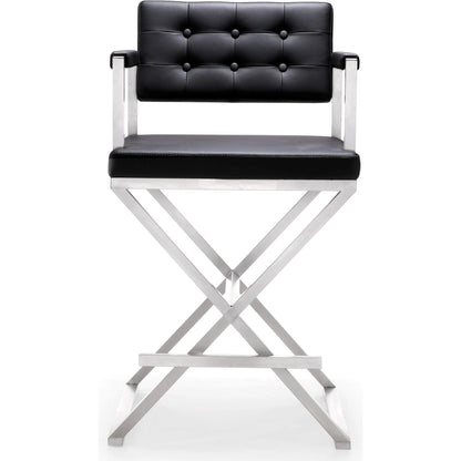 Director Counter Stool by TOV Furniture. Made from stainless steel, eco leather in a modern style.