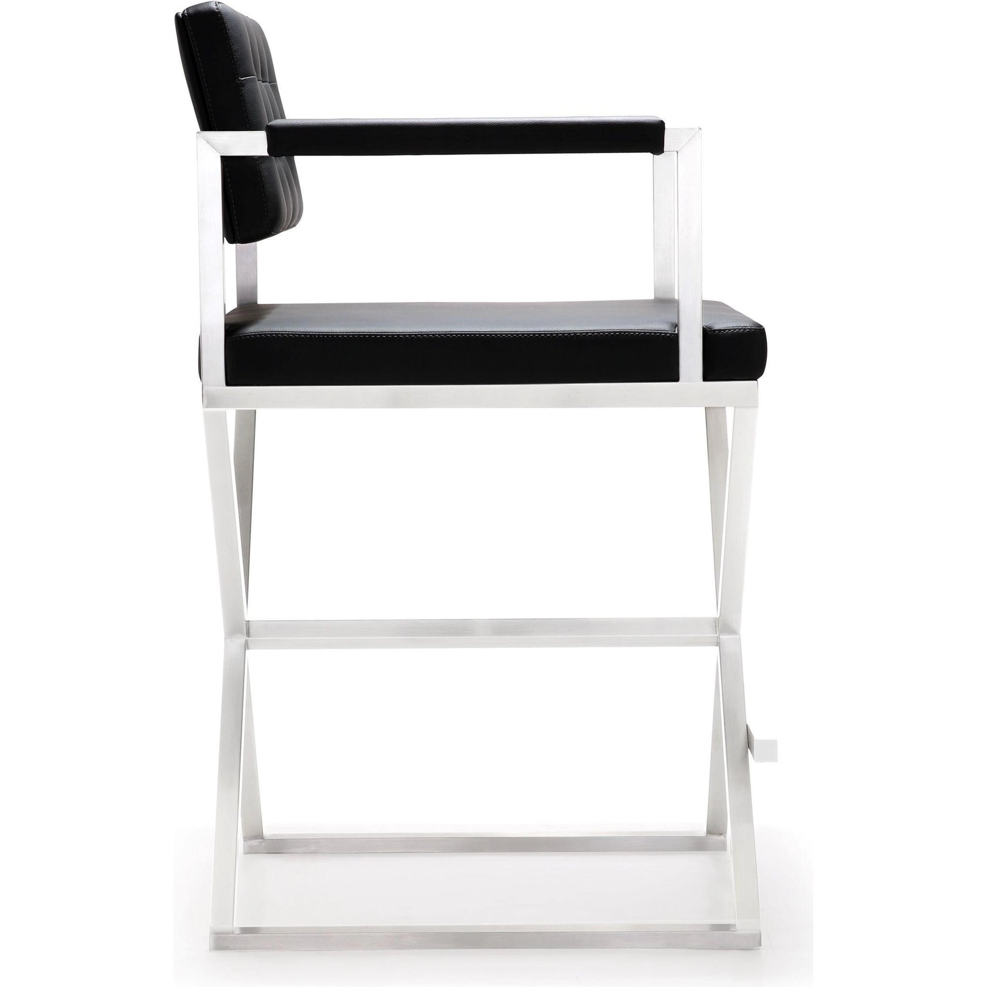 Director Counter Stool by TOV Furniture. Made from stainless steel, eco leather in a modern style.
