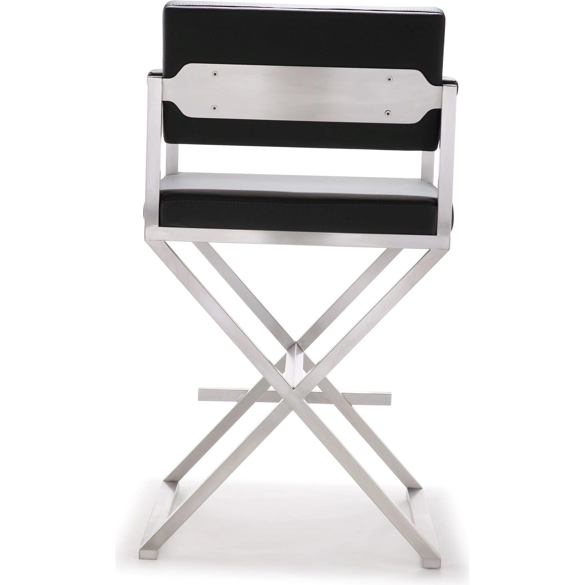 Director Counter Stool by TOV Furniture. Made from stainless steel, eco leather in a modern style.