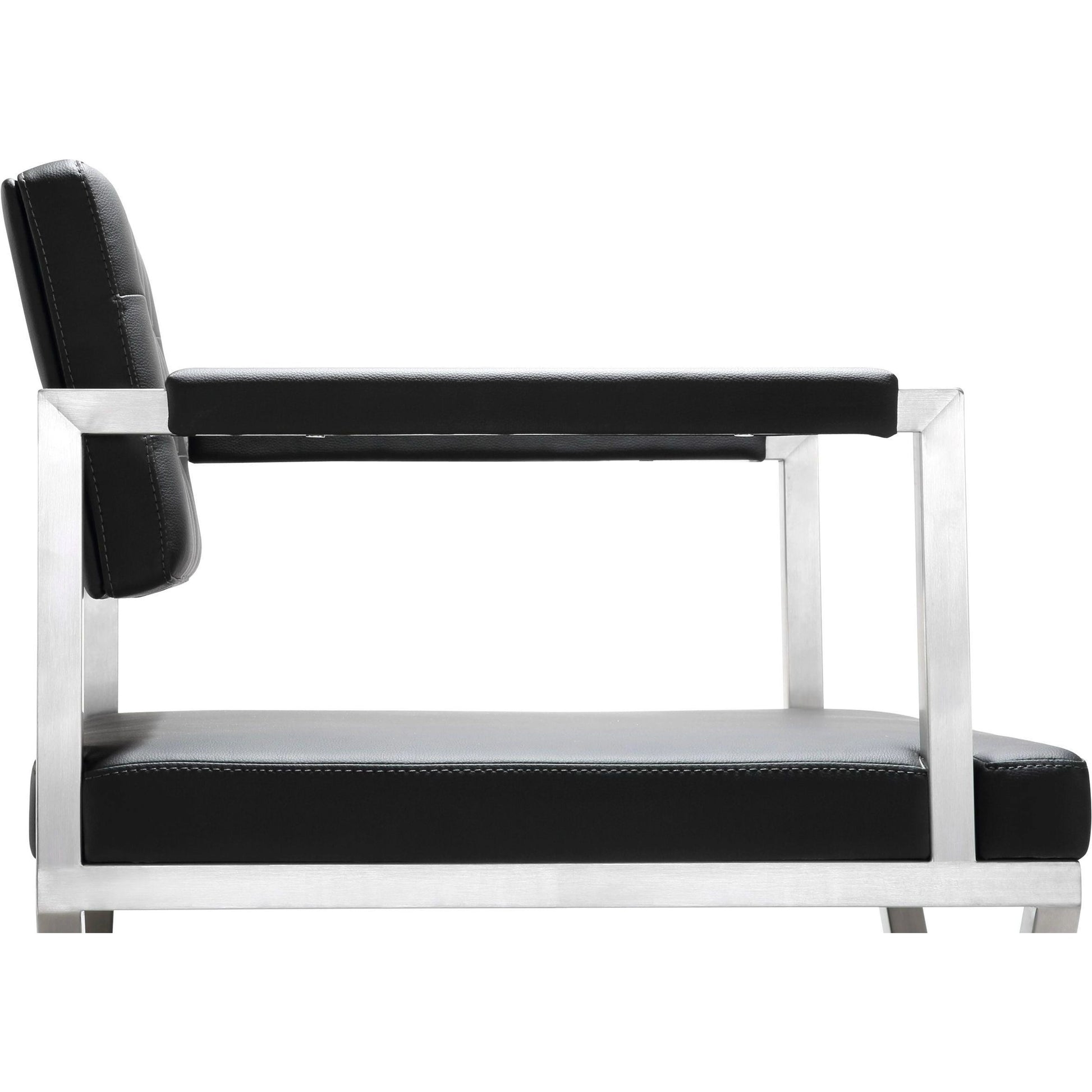 Director Counter Stool by TOV Furniture. Made from stainless steel, eco leather in a modern style.