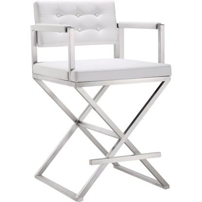 Director Counter Stool by TOV Furniture. Made from stainless steel, eco leather in a modern style.