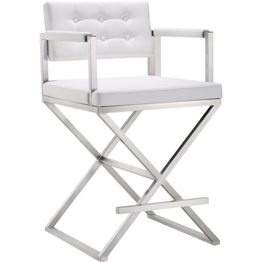 Director Counter Stool by TOV Furniture. Made from stainless steel, eco leather in a modern style.