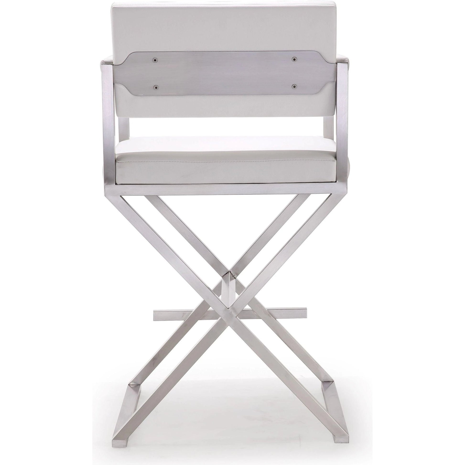 Director Counter Stool by TOV Furniture. Made from stainless steel, eco leather in a modern style.
