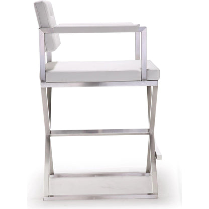 Director Counter Stool by TOV Furniture. Made from stainless steel, eco leather in a modern style.