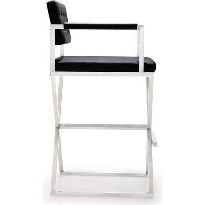Director Barstool by TOV Furniture. Made from stainless steel, eco leather in a modern style.