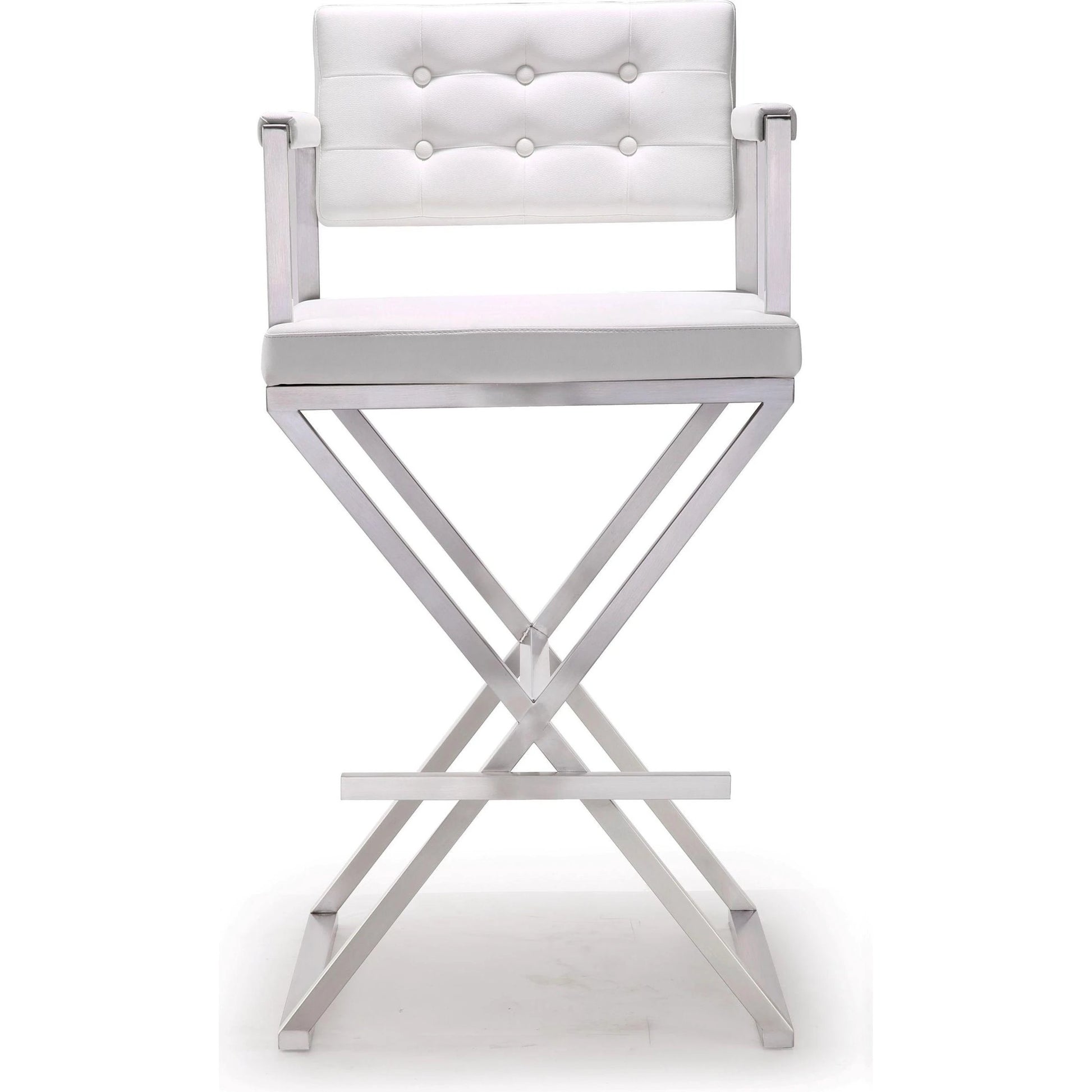 Director Barstool by TOV Furniture. Made from stainless steel, eco leather in a modern style.