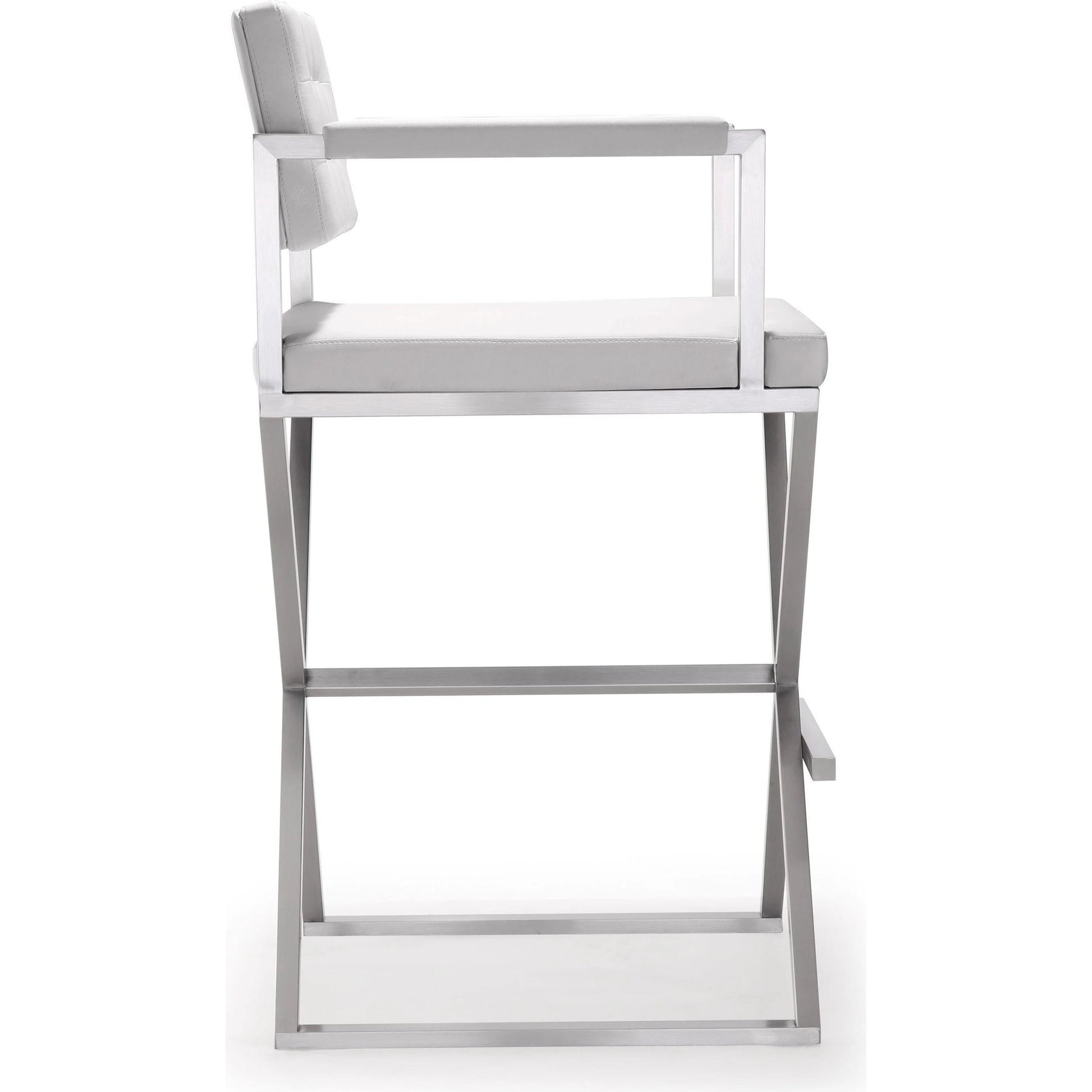 Director Barstool by TOV Furniture. Made from stainless steel, eco leather in a modern style.