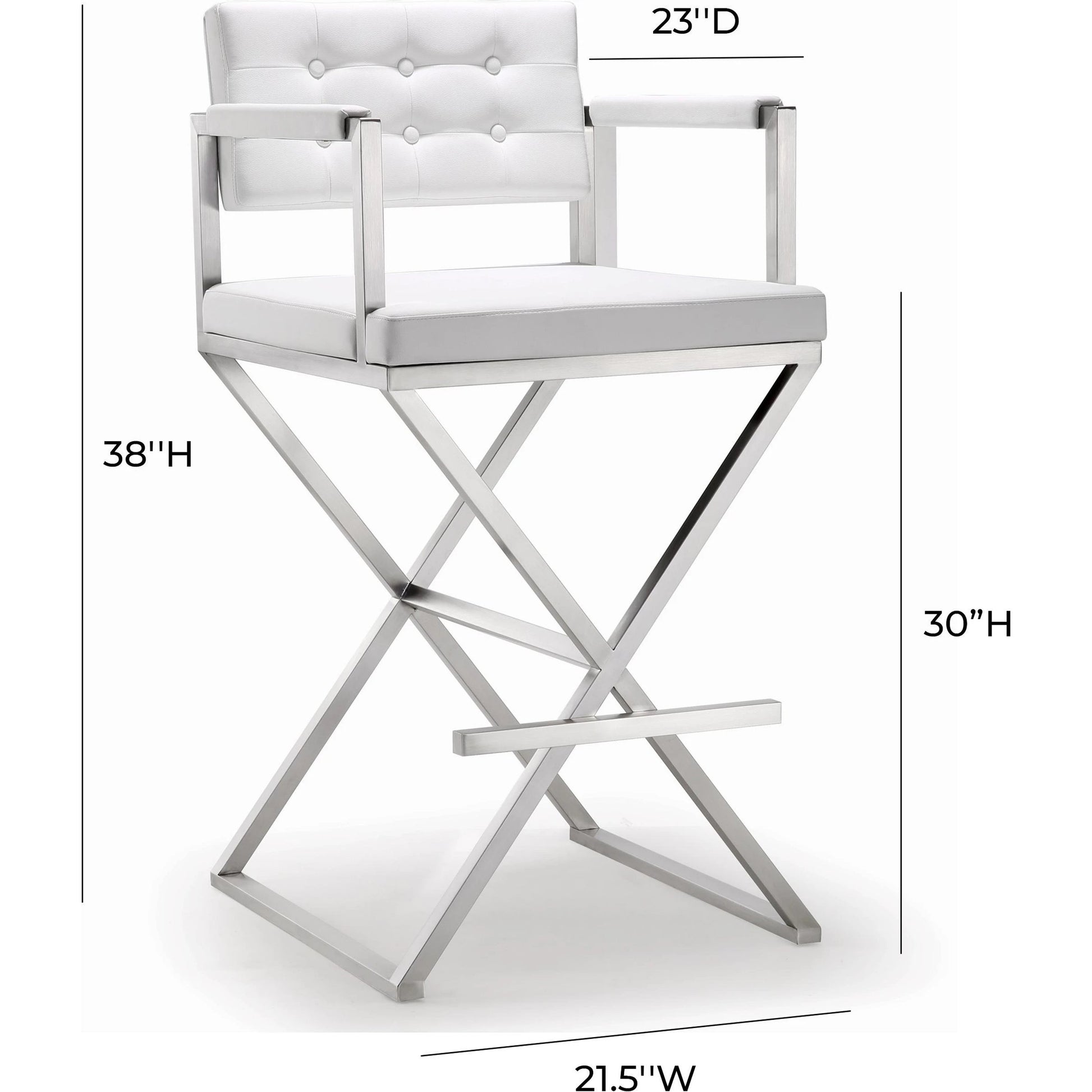 Director Barstool by TOV Furniture. Made from stainless steel, eco leather in a modern style.