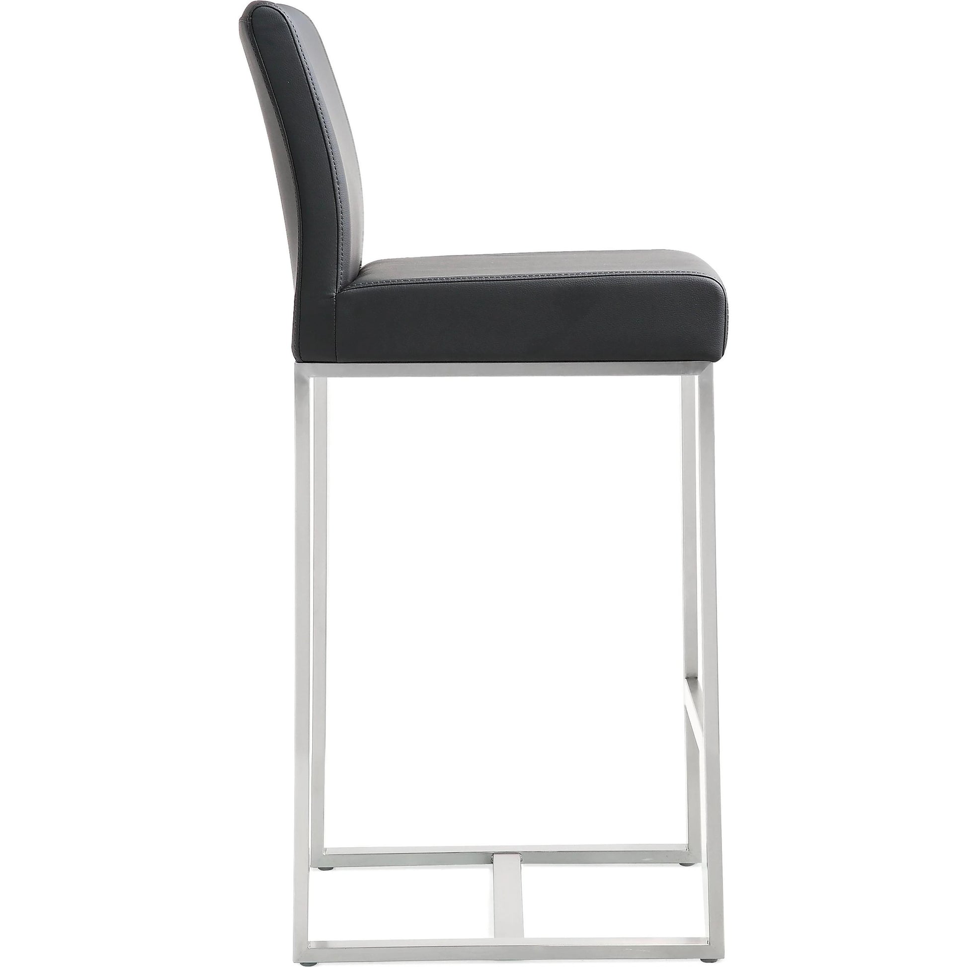Denmark Steel Counter Stool (Set of 2) by TOV Furniture. Made from stainless steel, eco leather in a modern style.
