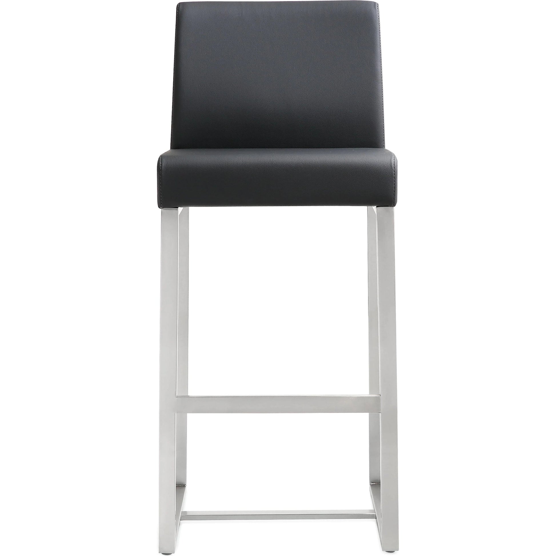 Denmark Steel Counter Stool (Set of 2) by TOV Furniture. Made from stainless steel, eco leather in a modern style.