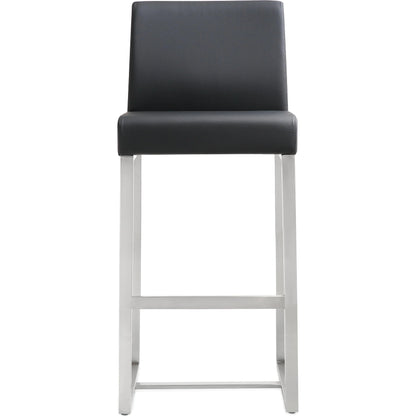 Denmark Steel Counter Stool (Set of 2) by TOV Furniture. Made from stainless steel, eco leather in a modern style.