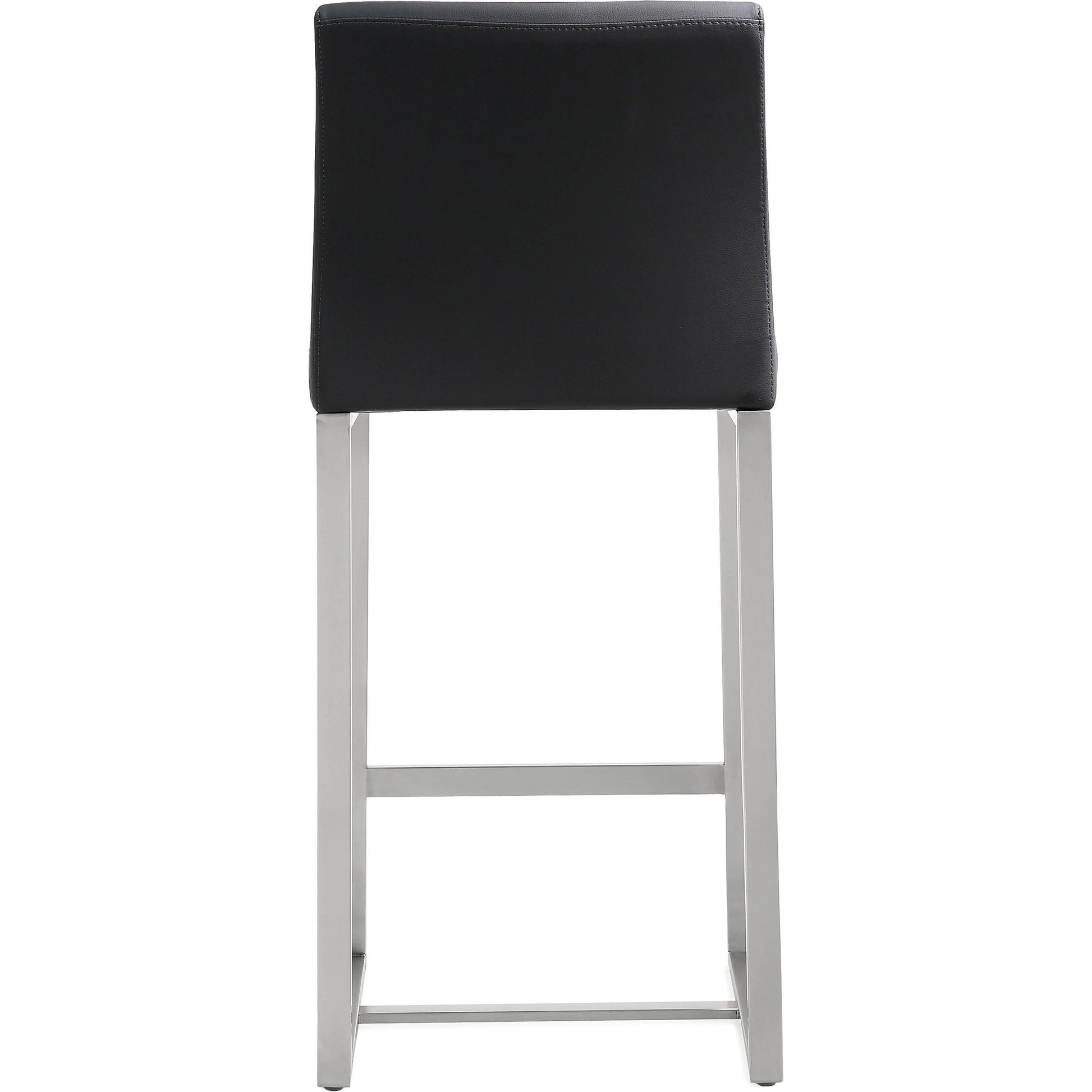Denmark Steel Counter Stool (Set of 2) by TOV Furniture. Made from stainless steel, eco leather in a modern style.