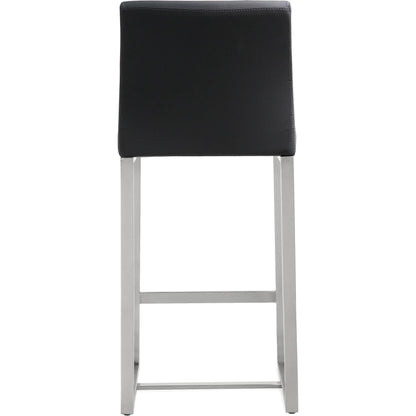 Denmark Steel Counter Stool (Set of 2) by TOV Furniture. Made from stainless steel, eco leather in a modern style.