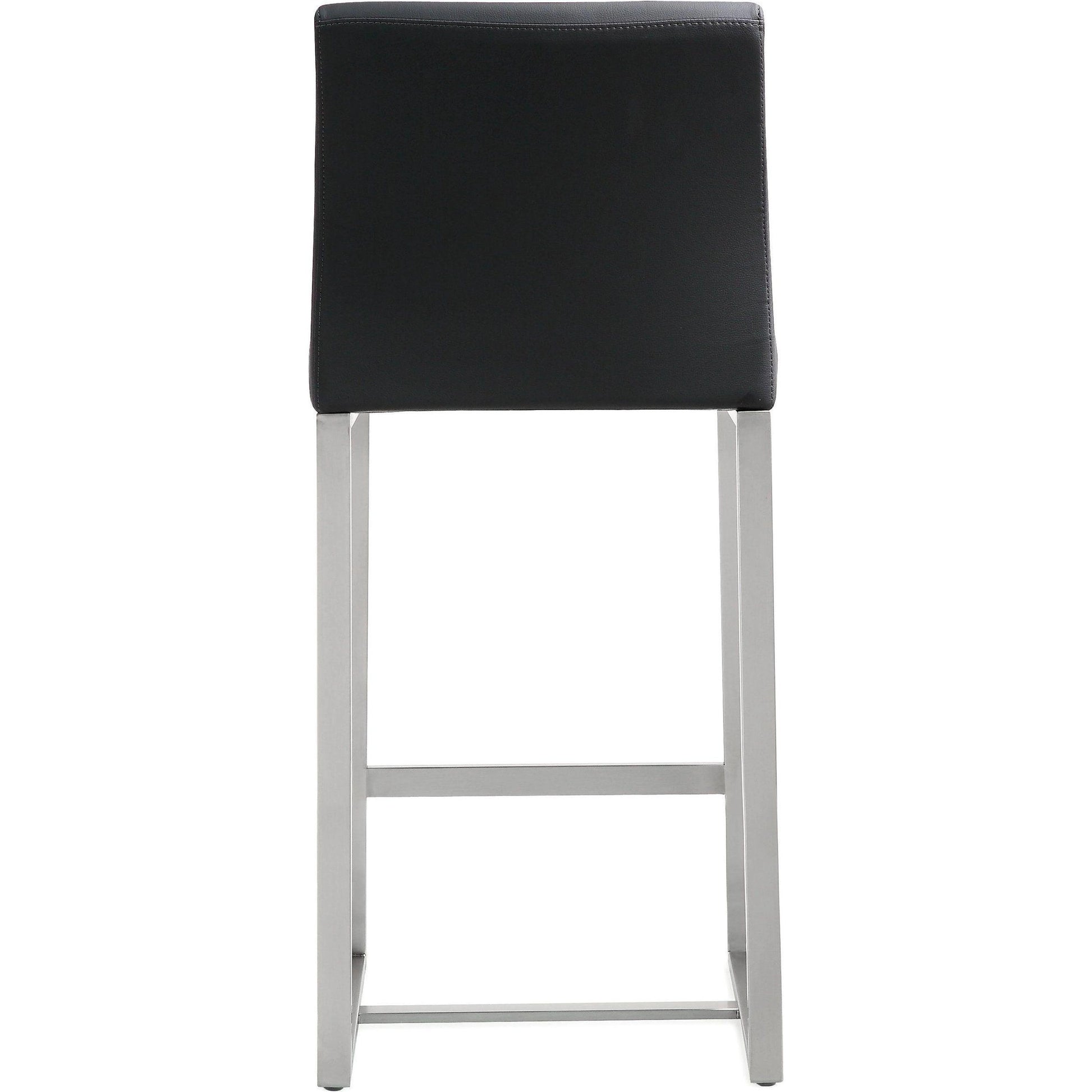 Denmark Steel Counter Stool (Set of 2) by TOV Furniture. Made from stainless steel, eco leather in a modern style.