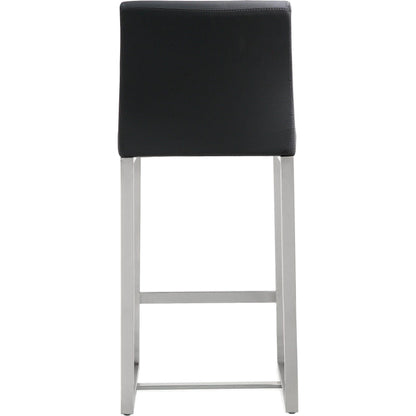 Denmark Steel Counter Stool (Set of 2) by TOV Furniture. Made from stainless steel, eco leather in a modern style.