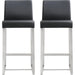 Denmark Steel Counter Stool (Set of 2) by TOV Furniture. Made from stainless steel, eco leather in a modern style.
