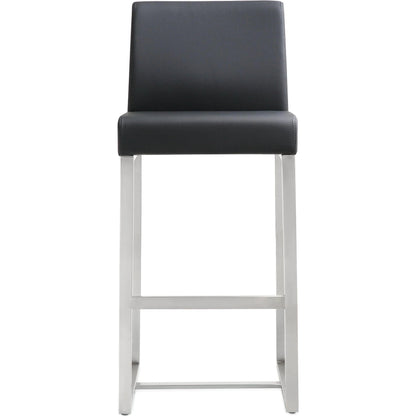 Denmark Steel Counter Stool (Set of 2) by TOV Furniture. Made from stainless steel, eco leather in a modern style.