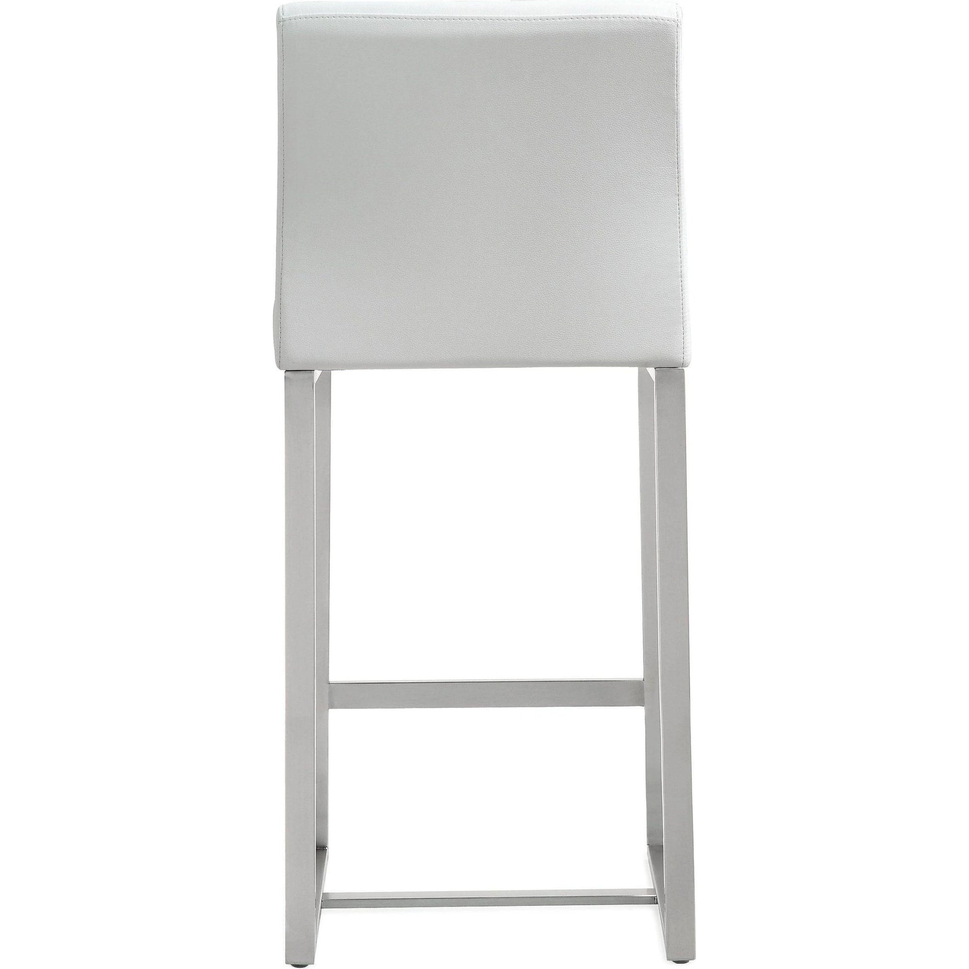 Denmark Steel Counter Stool (Set of 2) by TOV Furniture. Made from stainless steel, eco leather in a modern style.