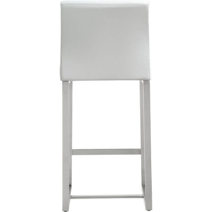 Denmark Steel Counter Stool (Set of 2) by TOV Furniture. Made from stainless steel, eco leather in a modern style.