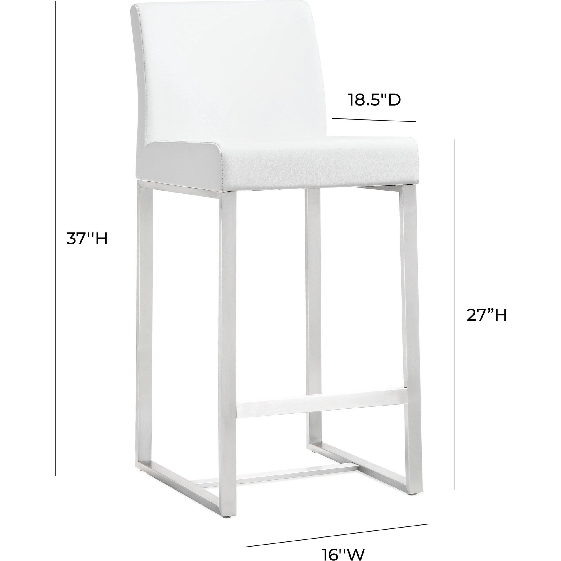 Denmark Steel Counter Stool (Set of 2) by TOV Furniture. Made from stainless steel, eco leather in a modern style.