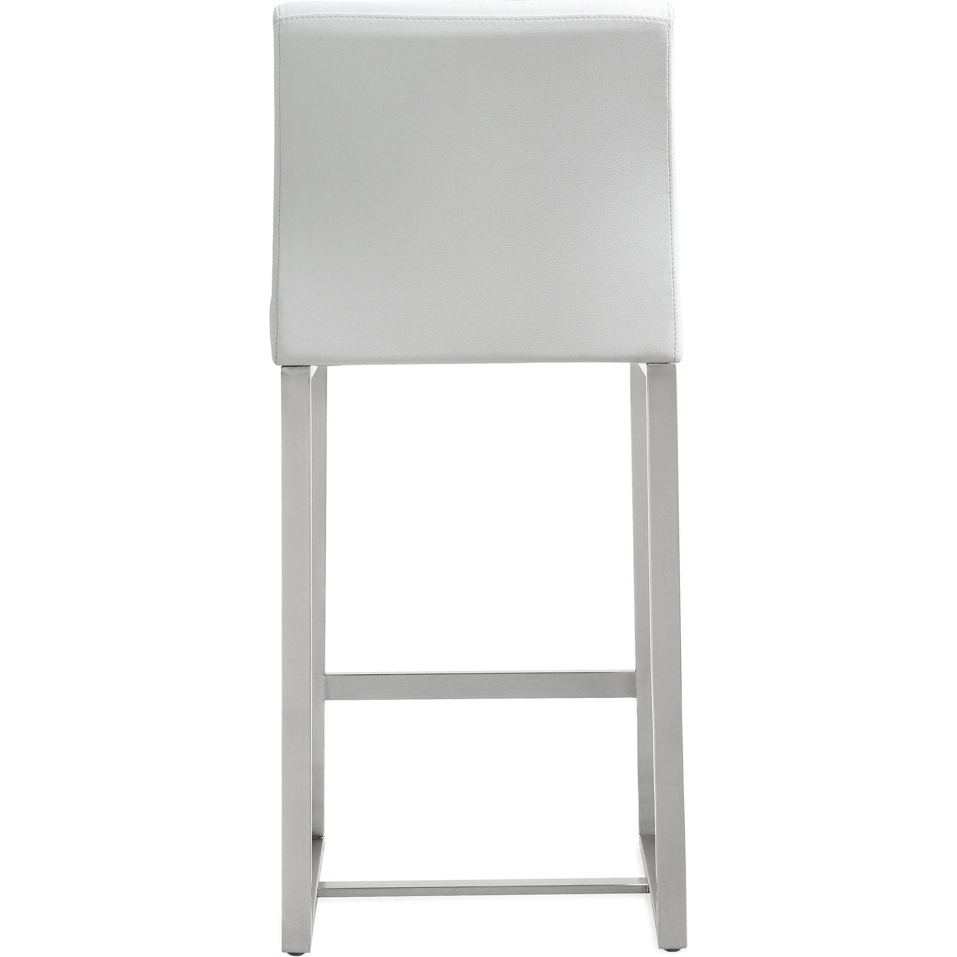 Denmark Steel Counter Stool (Set of 2) by TOV Furniture. Made from stainless steel, eco leather in a modern style.