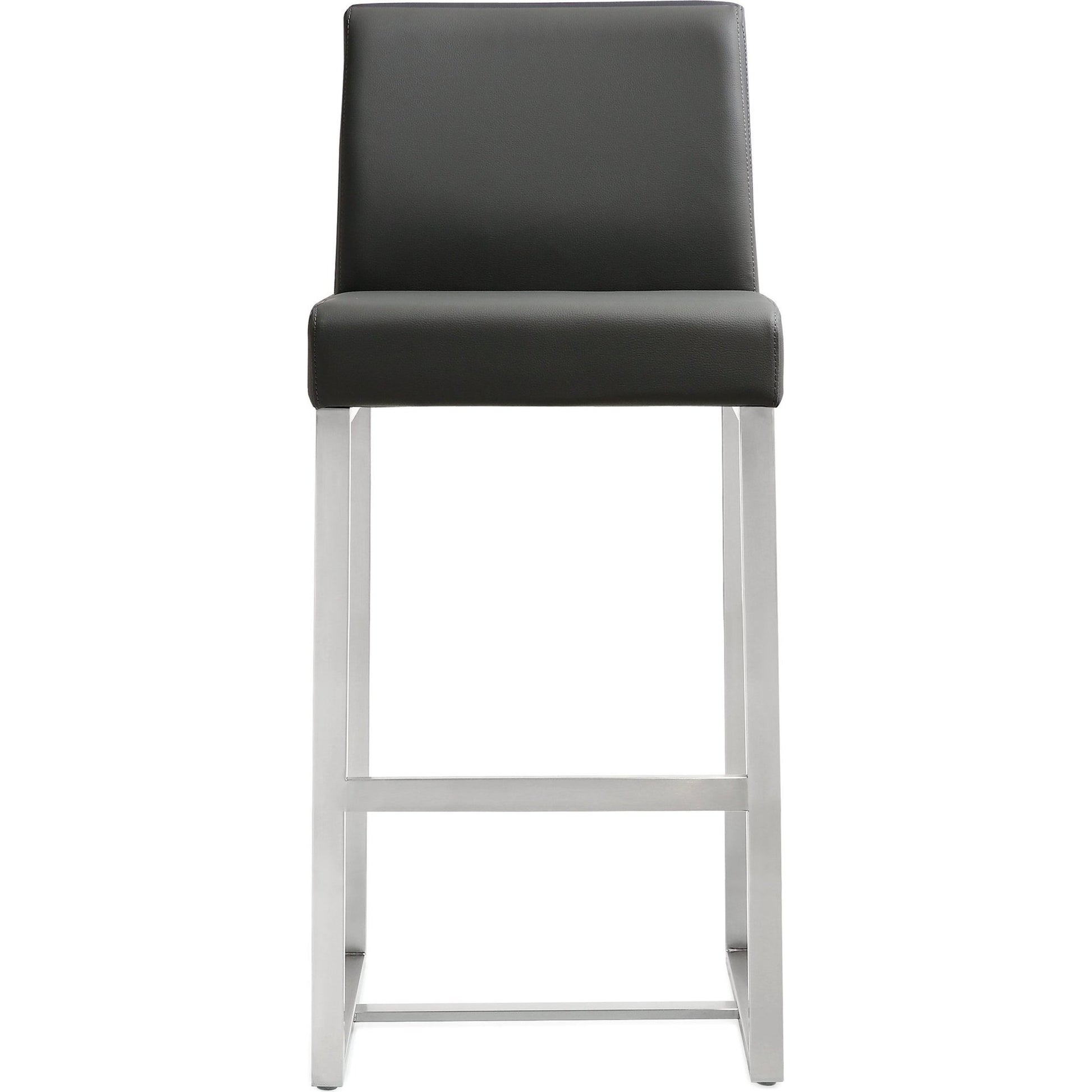 Denmark Steel Counter Stool (Set of 2) by TOV Furniture. Made from stainless steel, eco leather in a modern style.
