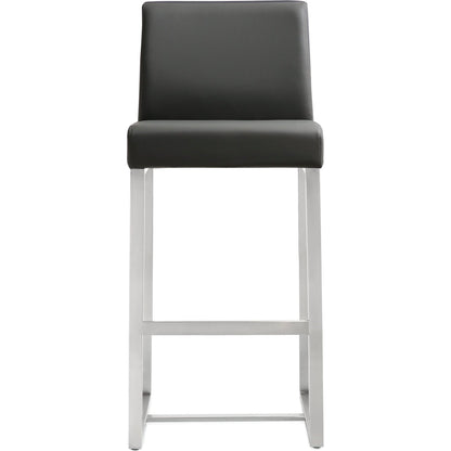 Denmark Steel Counter Stool (Set of 2) by TOV Furniture. Made from stainless steel, eco leather in a modern style.