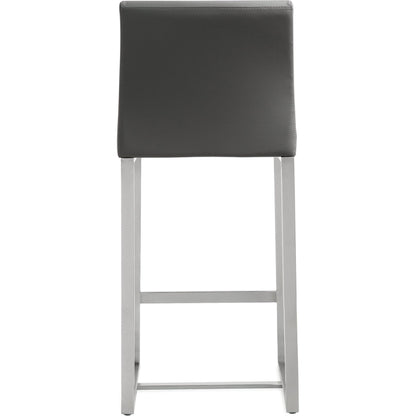 Denmark Steel Counter Stool (Set of 2) by TOV Furniture. Made from stainless steel, eco leather in a modern style.